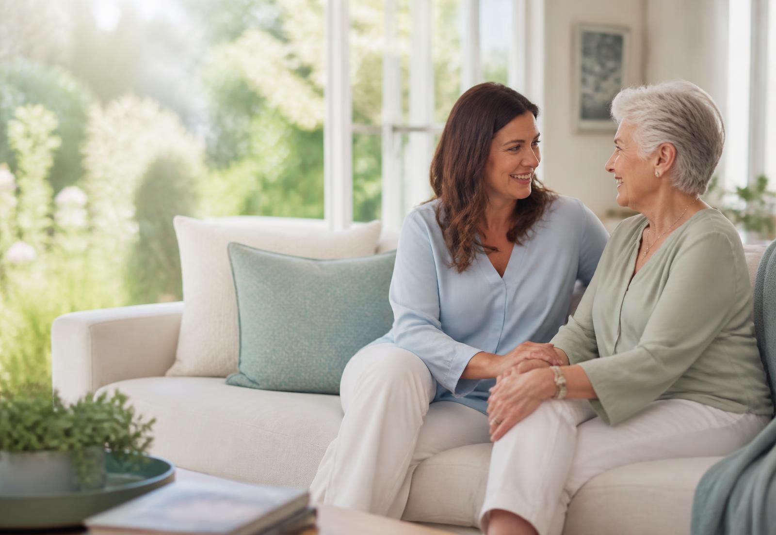 Compassionate caregiver supporting a senior with in-home care in Los Angeles
